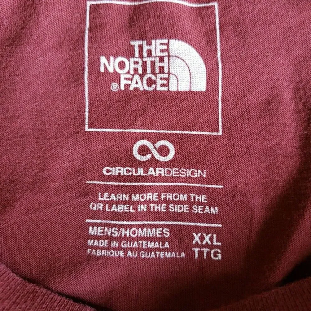 The North Face XXL Maroon Burgundy Graphic T-Shirt Circular Design Cactus Tee